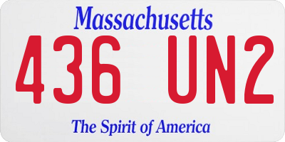MA license plate 436UN2