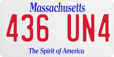 MA license plate 436UN4