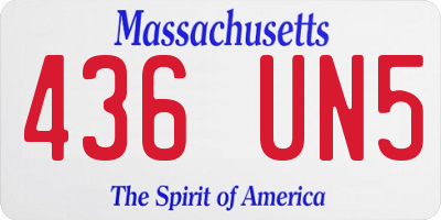 MA license plate 436UN5