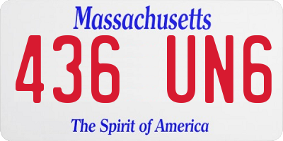 MA license plate 436UN6