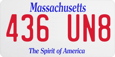 MA license plate 436UN8