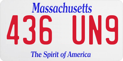 MA license plate 436UN9