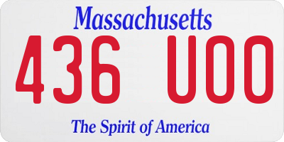 MA license plate 436UO0