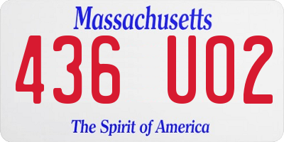 MA license plate 436UO2