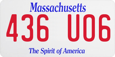 MA license plate 436UO6