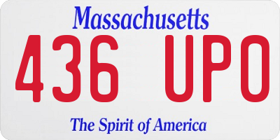 MA license plate 436UP0