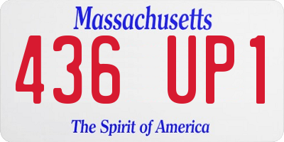 MA license plate 436UP1