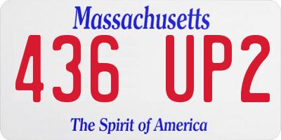 MA license plate 436UP2