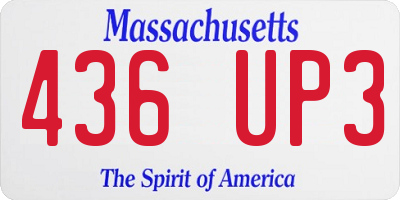MA license plate 436UP3