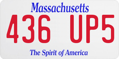 MA license plate 436UP5