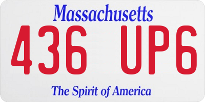 MA license plate 436UP6