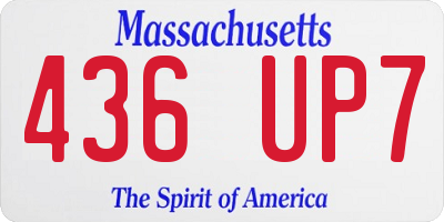 MA license plate 436UP7