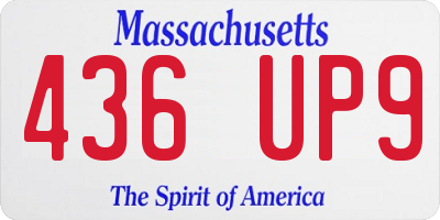 MA license plate 436UP9