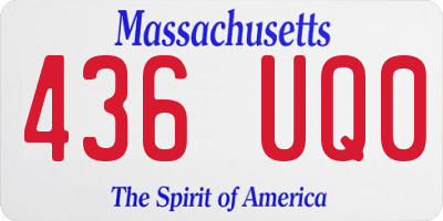 MA license plate 436UQ0
