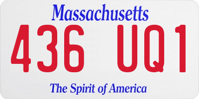 MA license plate 436UQ1