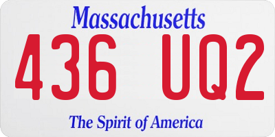 MA license plate 436UQ2