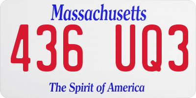 MA license plate 436UQ3