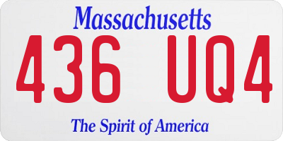MA license plate 436UQ4
