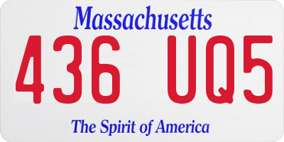 MA license plate 436UQ5