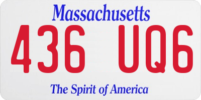 MA license plate 436UQ6