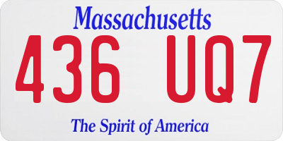 MA license plate 436UQ7