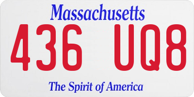 MA license plate 436UQ8