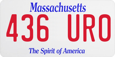 MA license plate 436UR0