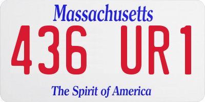 MA license plate 436UR1