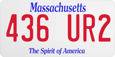MA license plate 436UR2