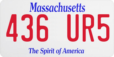 MA license plate 436UR5
