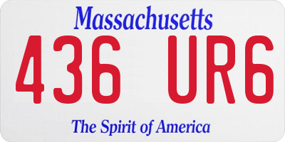 MA license plate 436UR6