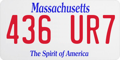 MA license plate 436UR7