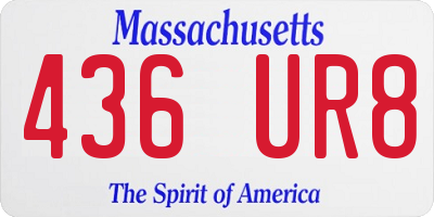 MA license plate 436UR8