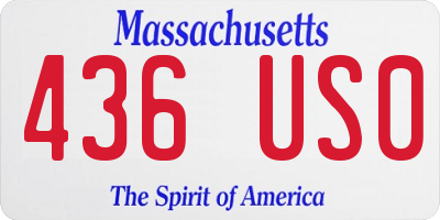MA license plate 436US0