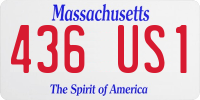 MA license plate 436US1