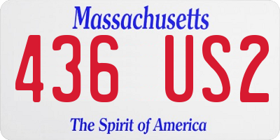 MA license plate 436US2