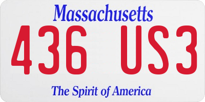 MA license plate 436US3