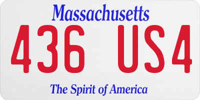 MA license plate 436US4