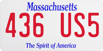 MA license plate 436US5