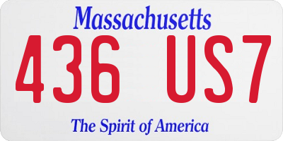 MA license plate 436US7