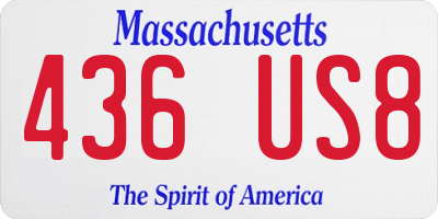 MA license plate 436US8