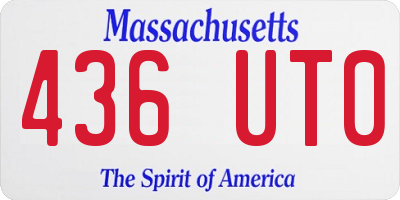 MA license plate 436UT0