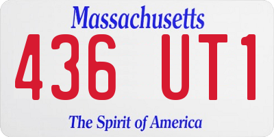 MA license plate 436UT1