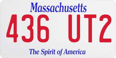 MA license plate 436UT2