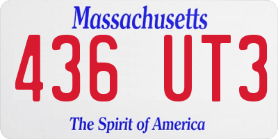 MA license plate 436UT3