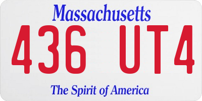 MA license plate 436UT4