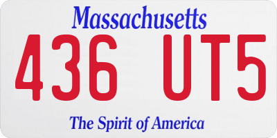 MA license plate 436UT5