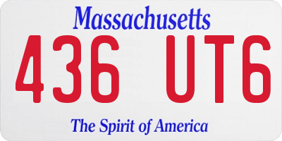 MA license plate 436UT6