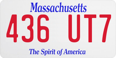 MA license plate 436UT7