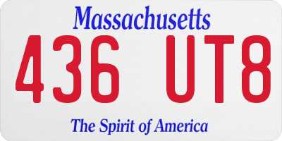 MA license plate 436UT8